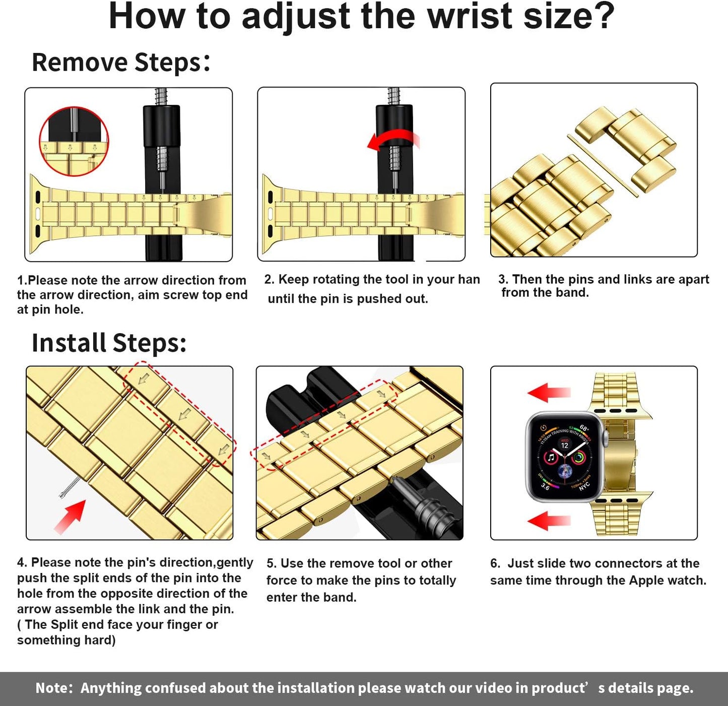 Miohhr Solid Stainless Steel Band Compatible with Apple Watch 49Mm 45Mm 44Mm 42Mm 41Mm 40Mm 38Mm, Metal Strap for Iwatch Series Ultra/Ultra2/9/8/7/6/5/4/3/2/1 SE Women and Men