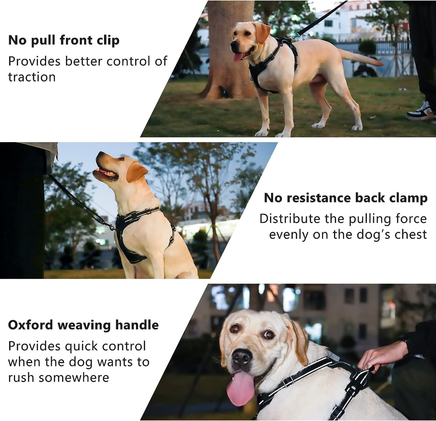 No Pull Dog Harness, KABIKIU Light up Dog Harness There Are 3 Light Modes with Control Handle and Reflective Strap, Adjustable Breathable Dog Vest Suitable for Small, Medium, Large Dogs(S)