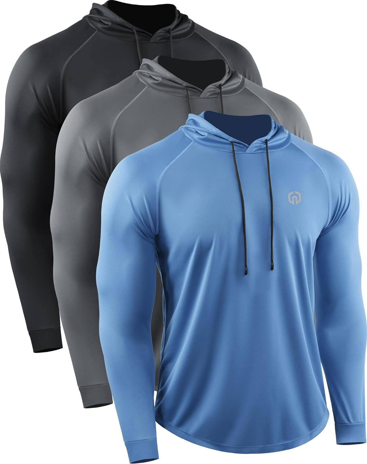 NELEUS Men'S Dry Fit Athletic Shirt Workout Running Long Sleeve Shirts with Hoods