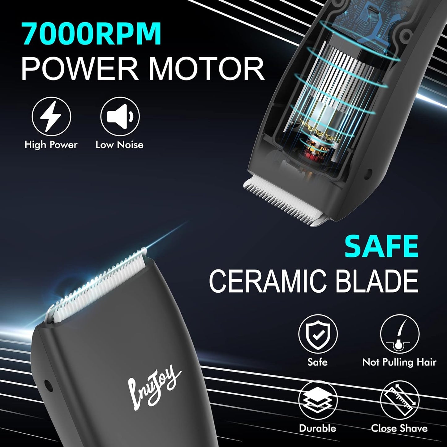 INVJOY Ball Trimmer, IPX7 Waterproof Manscape Trimmer for Men, Pubic Hair Trimmer, Rechargeable Body Shaver Groomer W/ Charging Dock, Electric Groin Hair Hygiene Razor, Gifts for Him