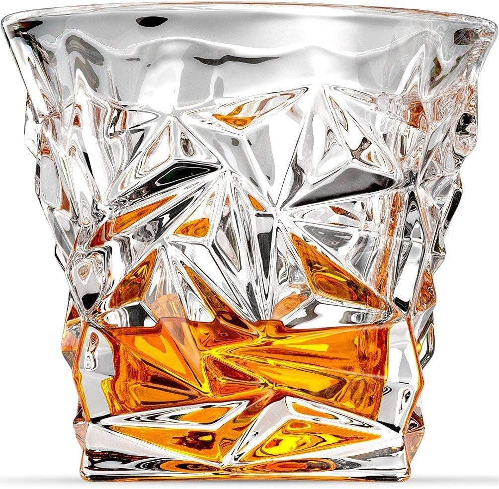 Whiskey Gifts for Men Dad, Kollea Whiskey Glasses Set with 8 Reusable Whiskey Stones, Drinking Gifts for Boyfriend Him, Cool Whiskey Gifts for Birthday House Warming Anniversary Christmas, 11Oz