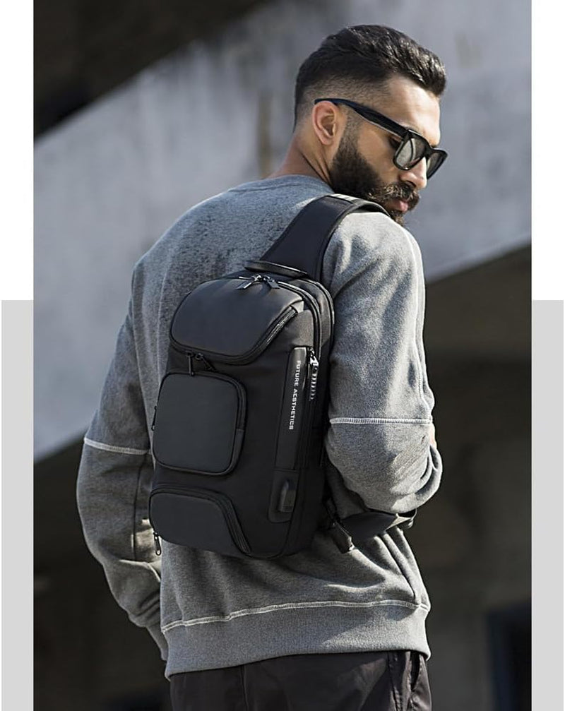 OZUKO Sling Backpack Sling Bag Crossbody Backpack Shoulder Casual Daypack Rucksack for Men