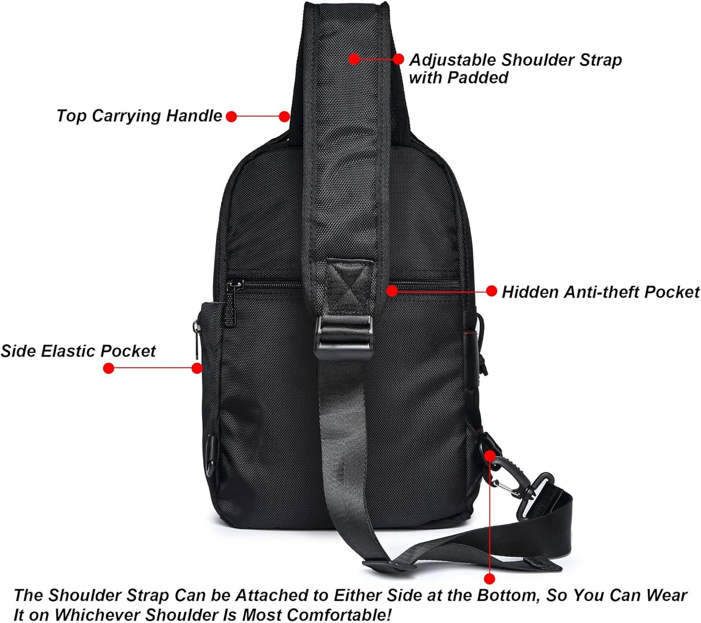 NICGID Sling Bags, Chest Shoulder Backpacks Crossbody Purse Outdoor Chest Bag Travel Backpack for Men Women