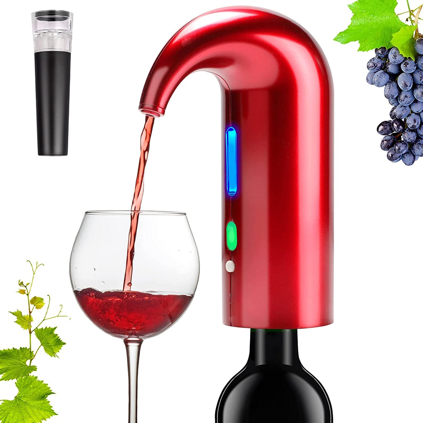 Electric Wine Aerator, Electric Wine Pourer and Wine Dispenser Pump, Multi-Smart Automatic Filter Wine Dispenser with USB Rechargeable for Travel, Home and Bar(Black)