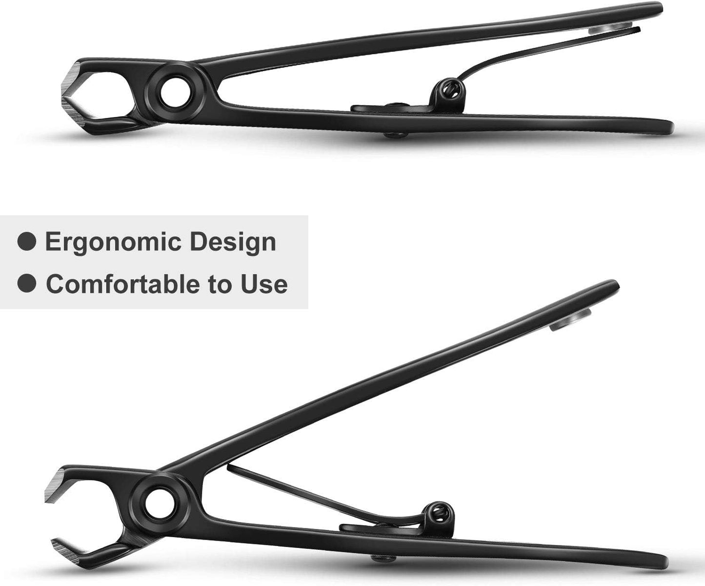 Mudder 2 Pieces Oversized Thick Nail Clippers Wide Nail Cutter for Thick Toenails and Fingernails, 15Mm Nail Clippers Stainless Steel Toenail Fingernail Clipper Trimmer for Men Adults Black