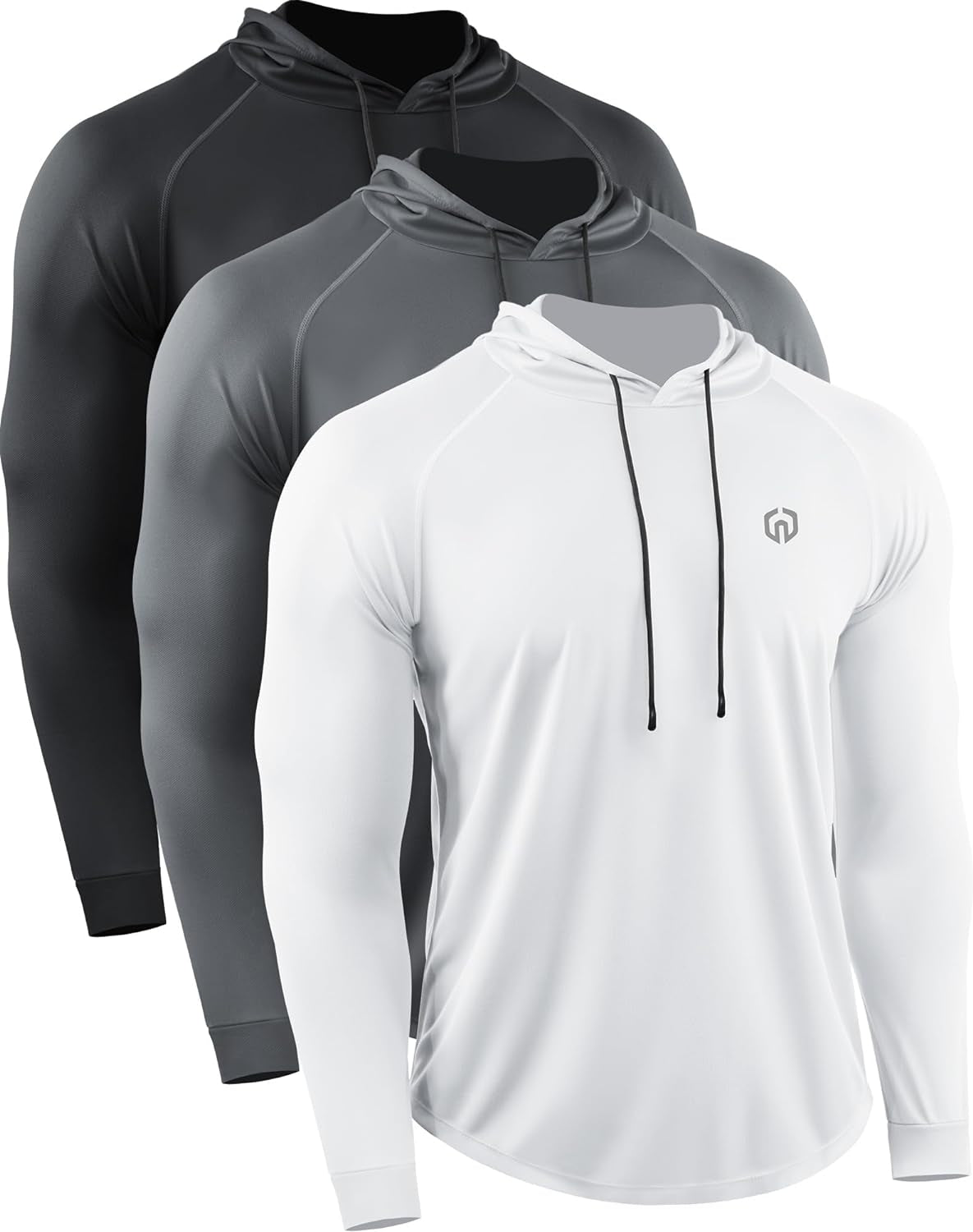 NELEUS Men'S Dry Fit Athletic Shirt Workout Running Long Sleeve Shirts with Hoods