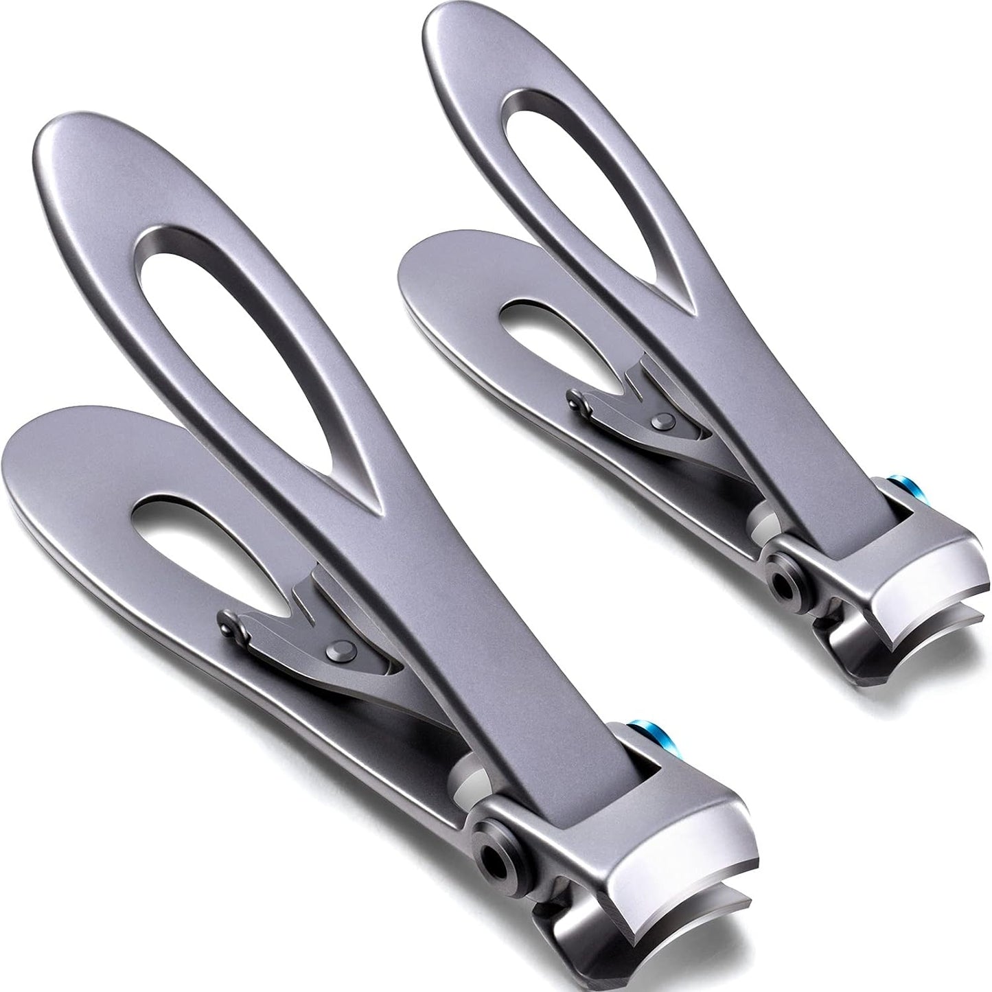 Mudder 2 Pieces Oversized Thick Nail Clippers Wide Nail Cutter for Thick Toenails and Fingernails, 15Mm Nail Clippers Stainless Steel Toenail Fingernail Clipper Trimmer for Men Adults Black