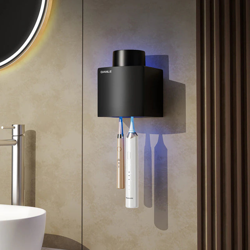 Multi-Functional Smart Toothbrush Holder Wall-Mounted Toothbrush Cup Holder Bathroom Shelf Toothpaste Dispenser