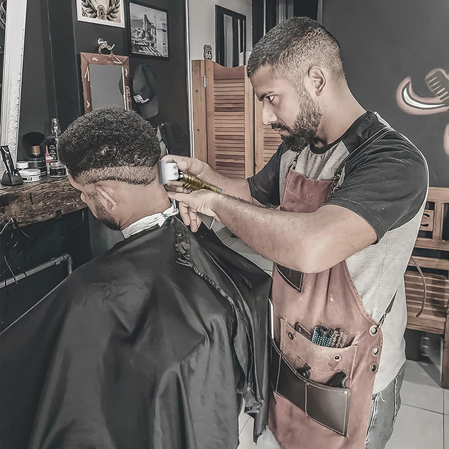 Hair Clippers for Men Professional Hair Trimmer Cordless Clippers for Hair Cutting Rechargeable Zero Gapped Barber Clippers with Guide Combs(Gold)