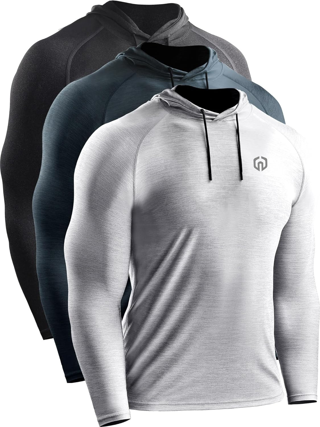 NELEUS Men'S Dry Fit Athletic Shirt Workout Running Long Sleeve Shirts with Hoods