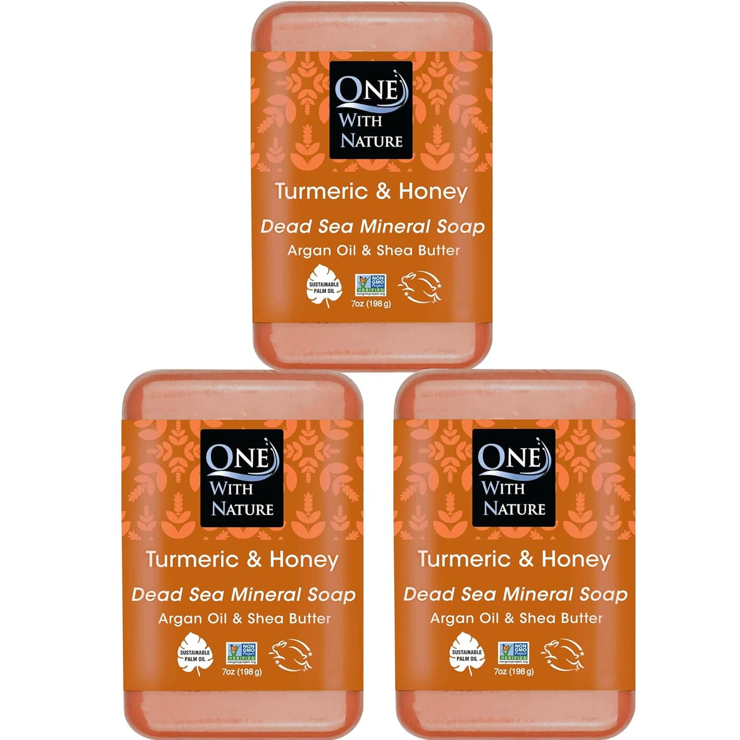 One with Nature 4 Oz Variety 3Pk-Mud, Activated Charcoal, and Dead Sea Mineral Soap with Argan Oil & Shea Butter - Dead Sea Salt Contains Magnesium, Sulfur & 21 Essential Minerals - Acne, Eczema