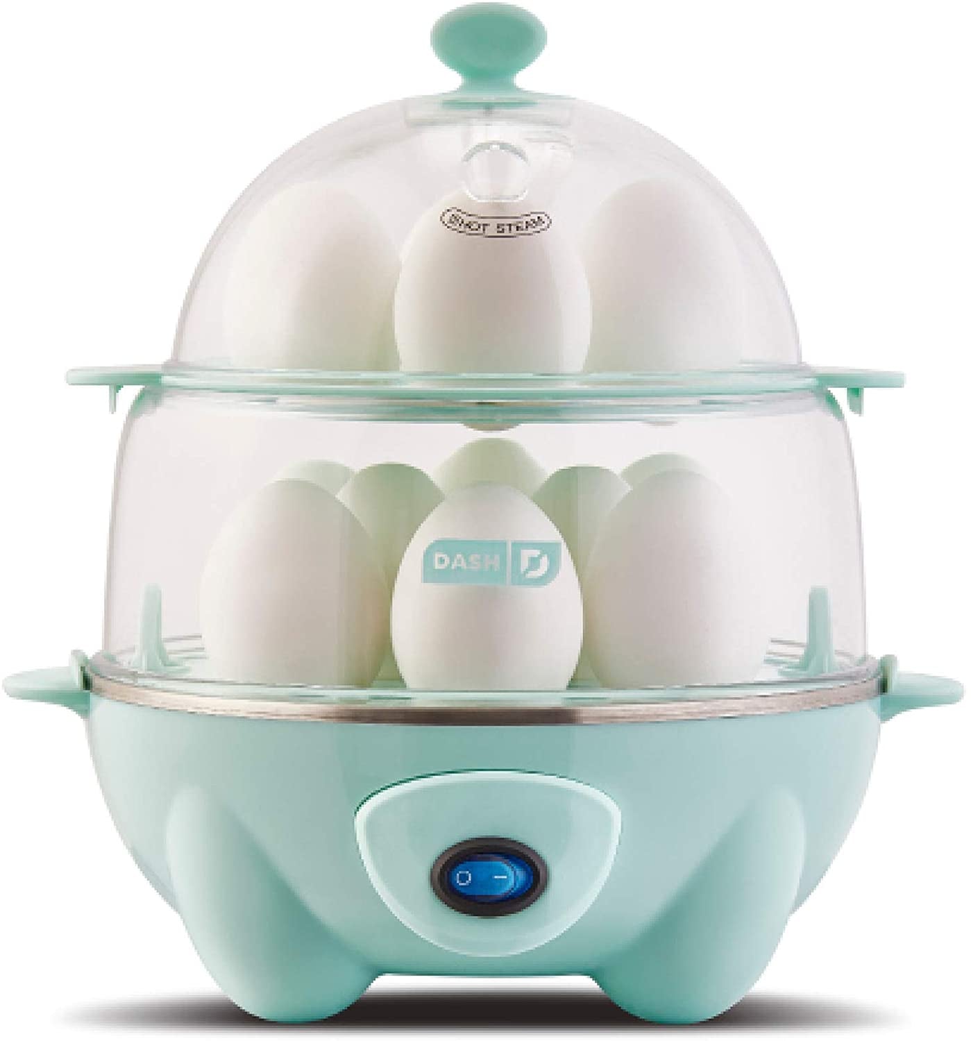 DASH Deluxe Rapid Egg Cooker for Hard Boiled, Poached, Scrambled Eggs, Omelets, Steamed Vegetables, Dumplings & More, 12 Capacity, with Auto Shut off Feature - Black