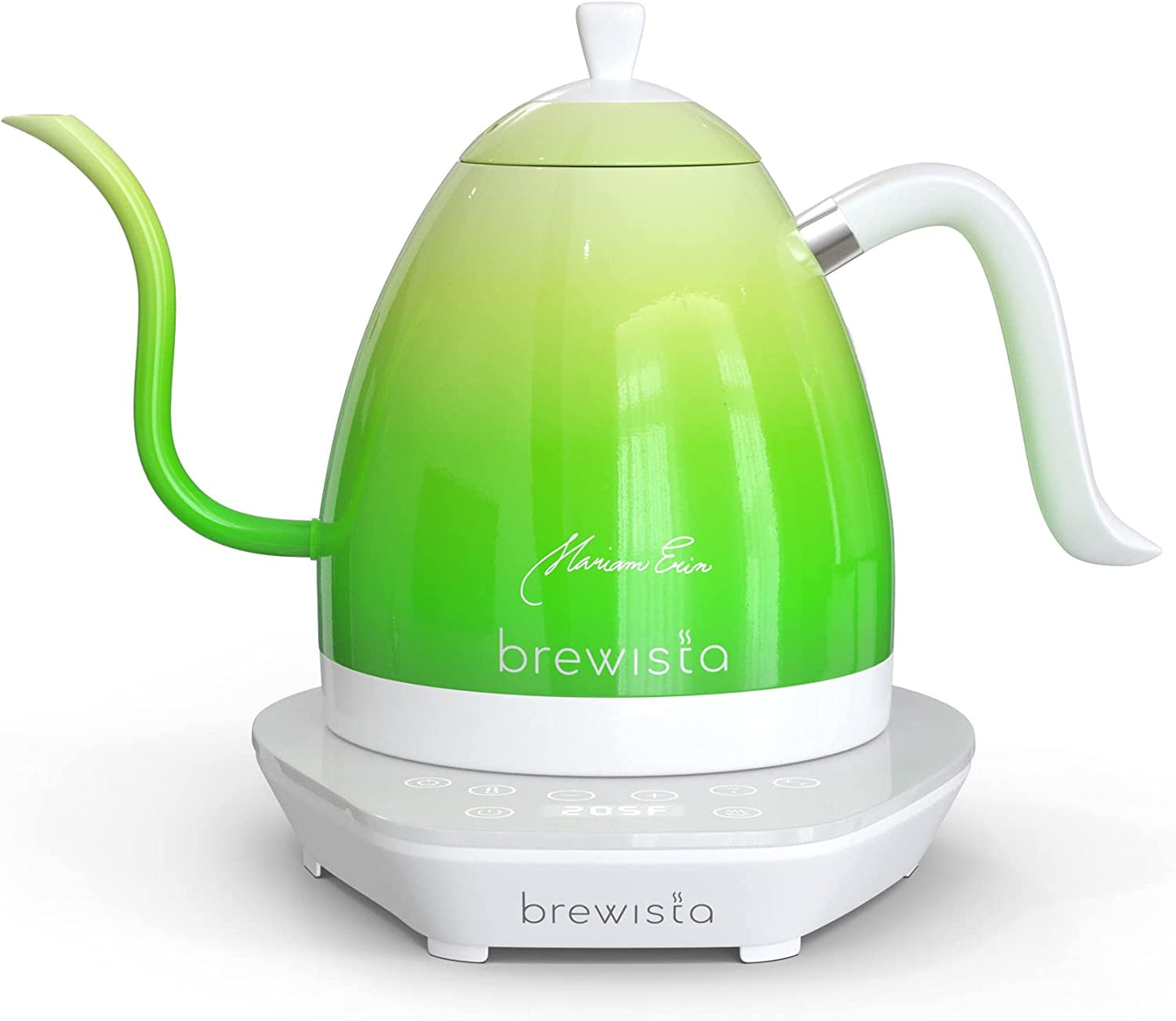 Brewista Artisan Electric Gooseneck Kettle, 1 Liter, for Pour over Coffee, Brewing Tea, LCD Panel, Precise Digital Temperature Selection, Flash Boil and Keep Warm Settings (All White)