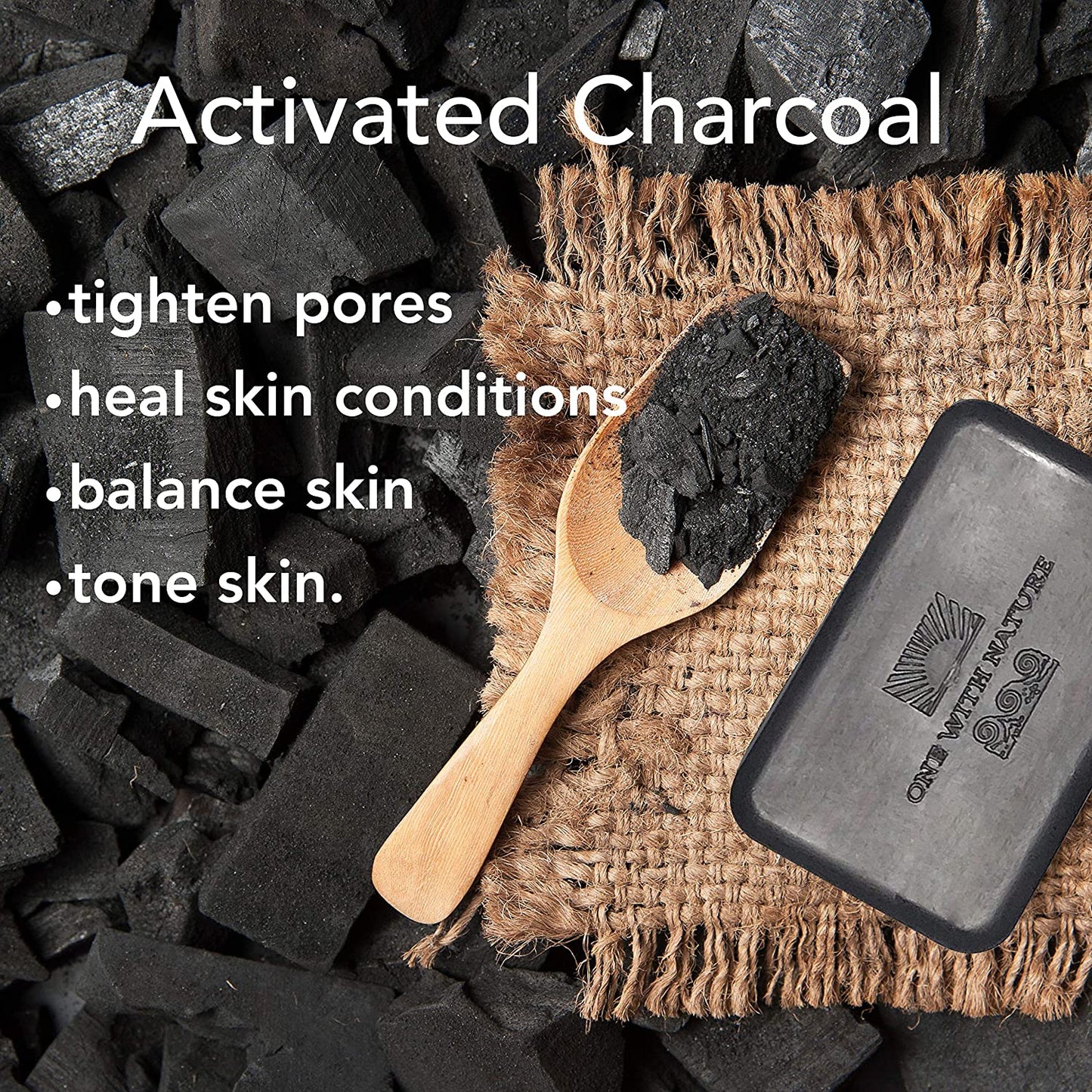 One with Nature 4 Oz Variety 3Pk-Mud, Activated Charcoal, and Dead Sea Mineral Soap with Argan Oil & Shea Butter - Dead Sea Salt Contains Magnesium, Sulfur & 21 Essential Minerals - Acne, Eczema
