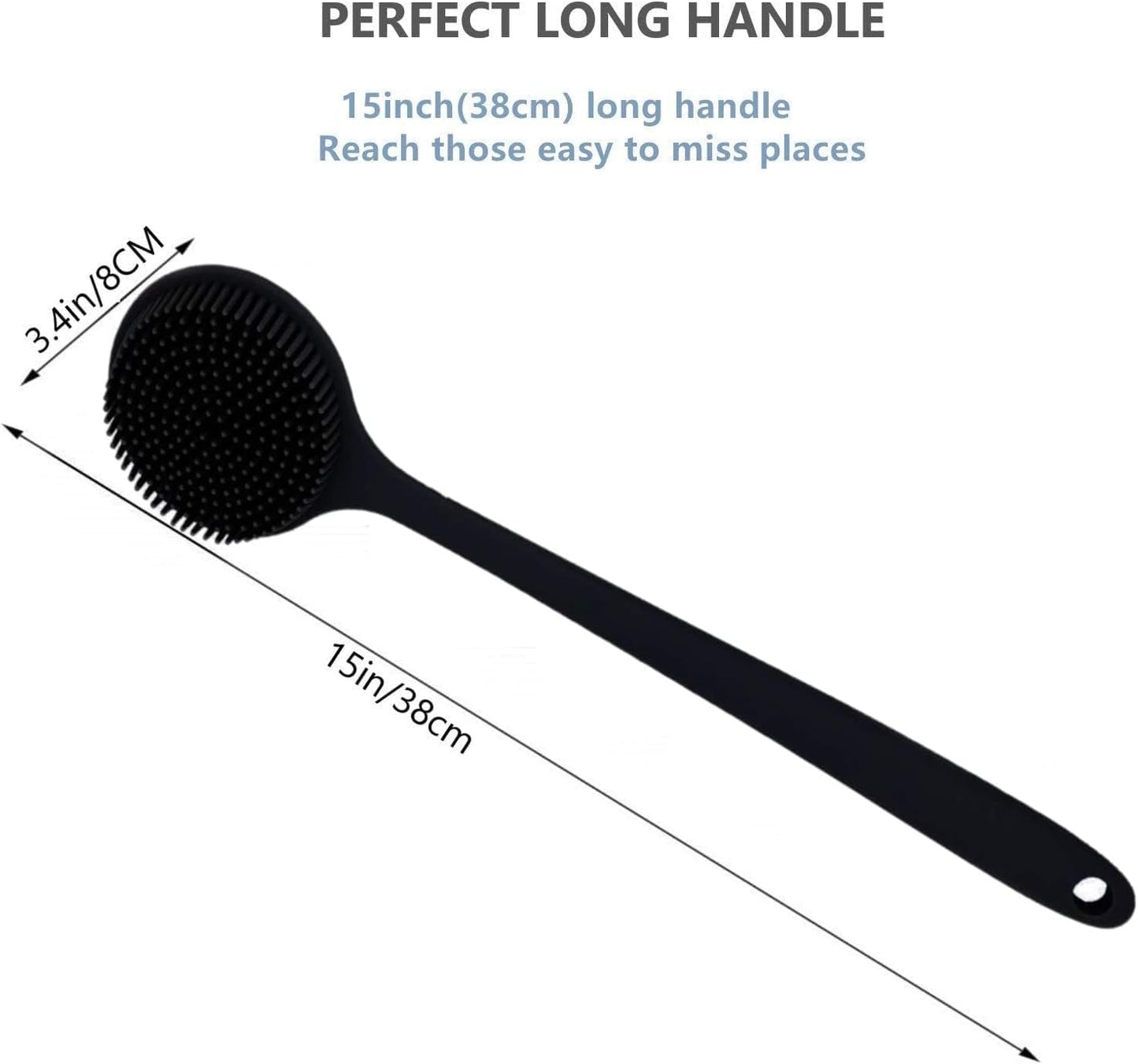 Silicone Body Scrubber, Long Handle Back Scrubber for Shower, Silicone Body Brush Shower Scrubber for Body, Shower Srush Back Brush Body Exfoliator