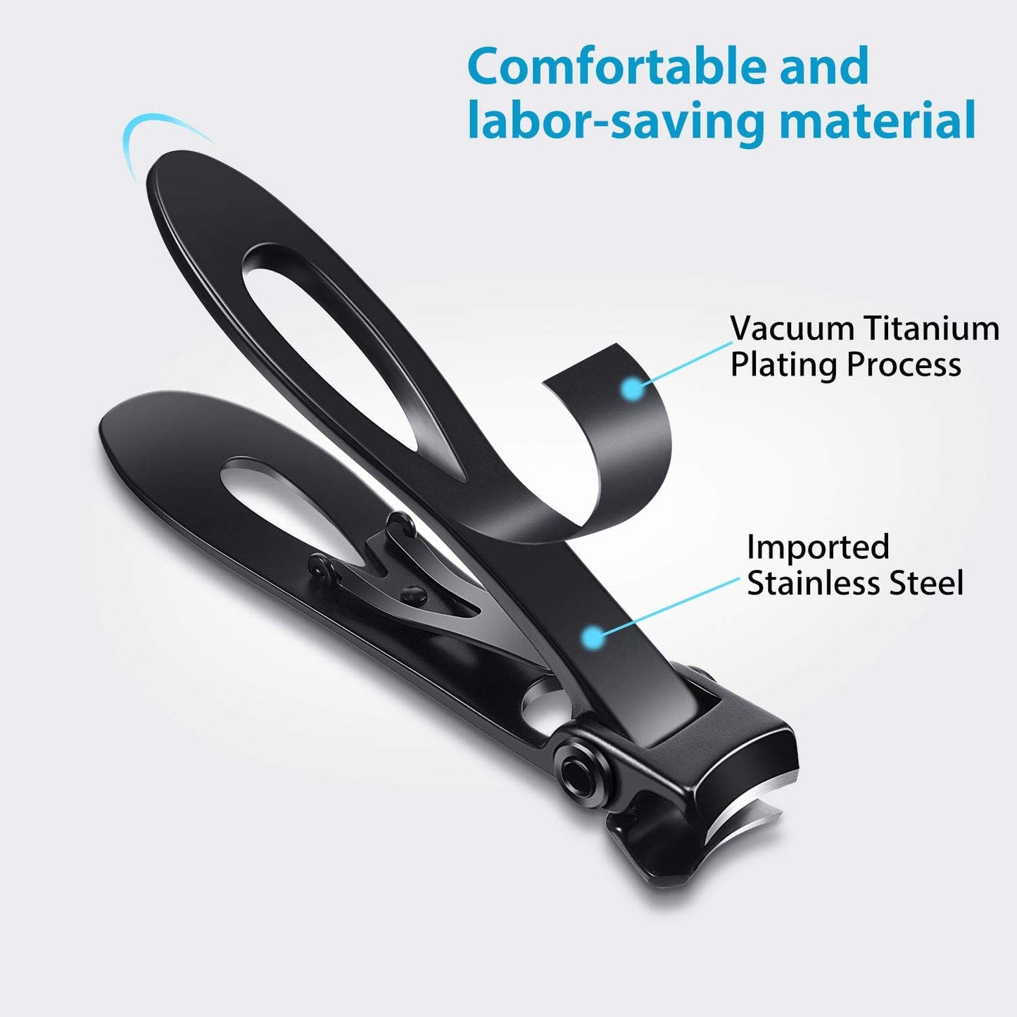 Mudder 2 Pieces Oversized Thick Nail Clippers Wide Nail Cutter for Thick Toenails and Fingernails, 15Mm Nail Clippers Stainless Steel Toenail Fingernail Clipper Trimmer for Men Adults Black