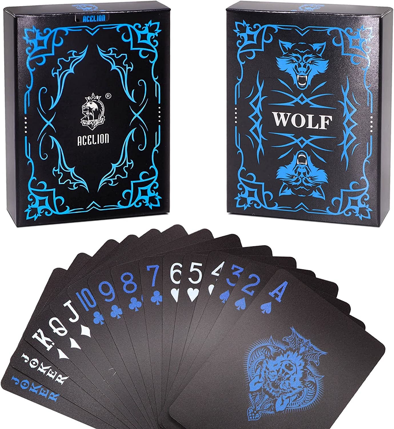 Waterproof Playing Cards, Plastic Playing Cards, Deck of Cards, Gift Poker Cards (Black Diamond Cards)