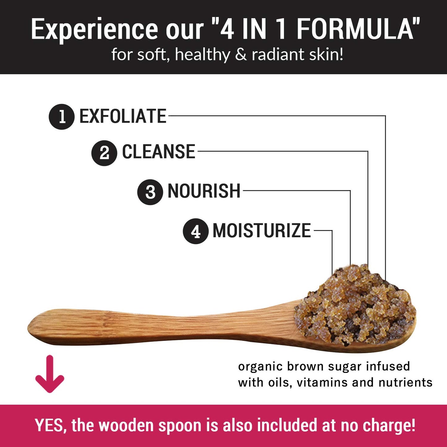 Purescrubs Premium Organic Brown Sugar UNSCENTED FACE & BODY SCRUB Set - Large 16Oz, Infused with Organic Essential Oils & Nutrients INCLUDES Wooden Spoon, Loofah & Mini Exfoliating Bar Soap