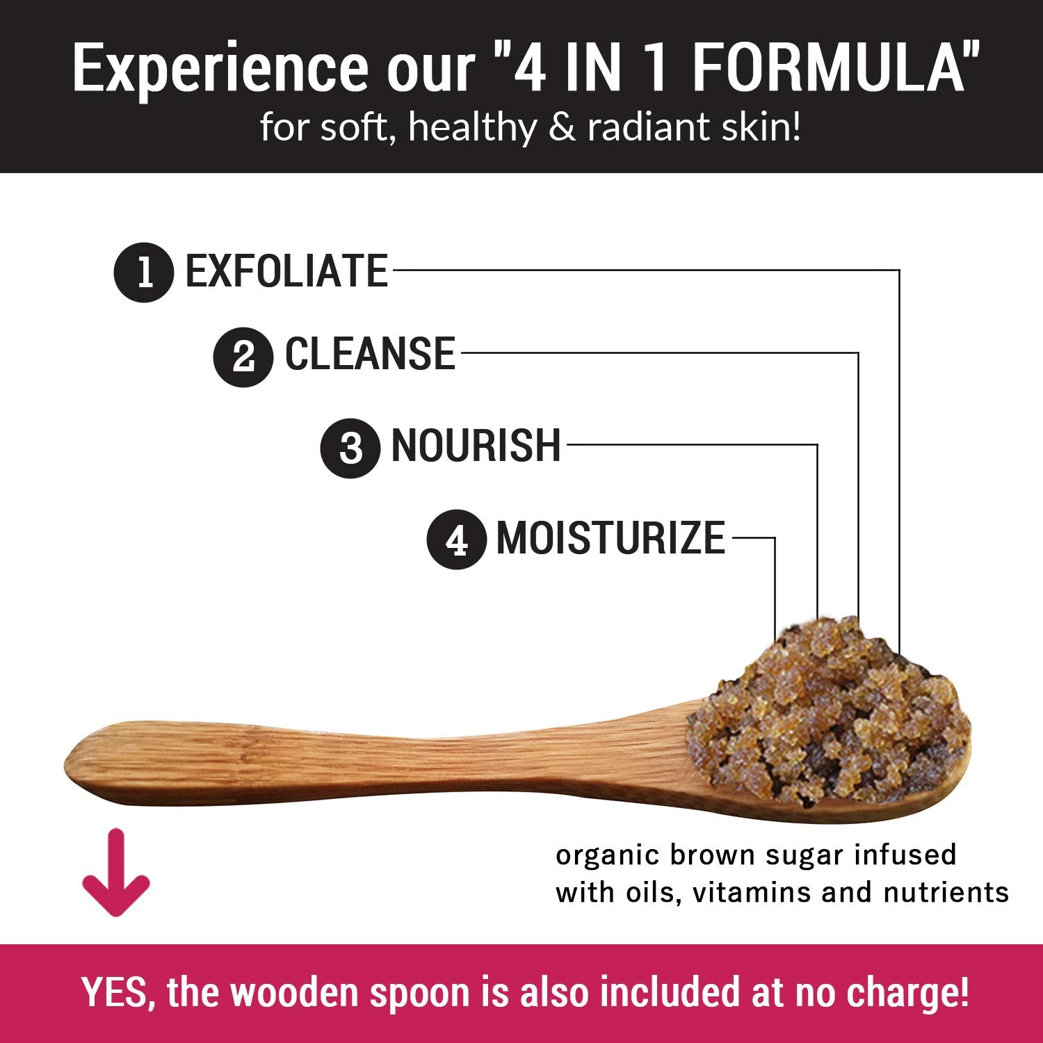 Purescrubs Premium Organic Brown Sugar UNSCENTED FACE & BODY SCRUB Set - Large 16Oz, Infused with Organic Essential Oils & Nutrients INCLUDES Wooden Spoon, Loofah & Mini Exfoliating Bar Soap