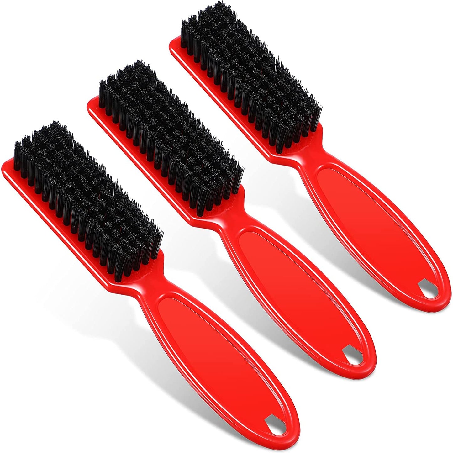 3 Pieces Clipper Blade Cleaning Brush Hair Clipper Cleaning Nylon Brush Nail Brush Trimmer Barber Cleaning Brush Tool (Black)