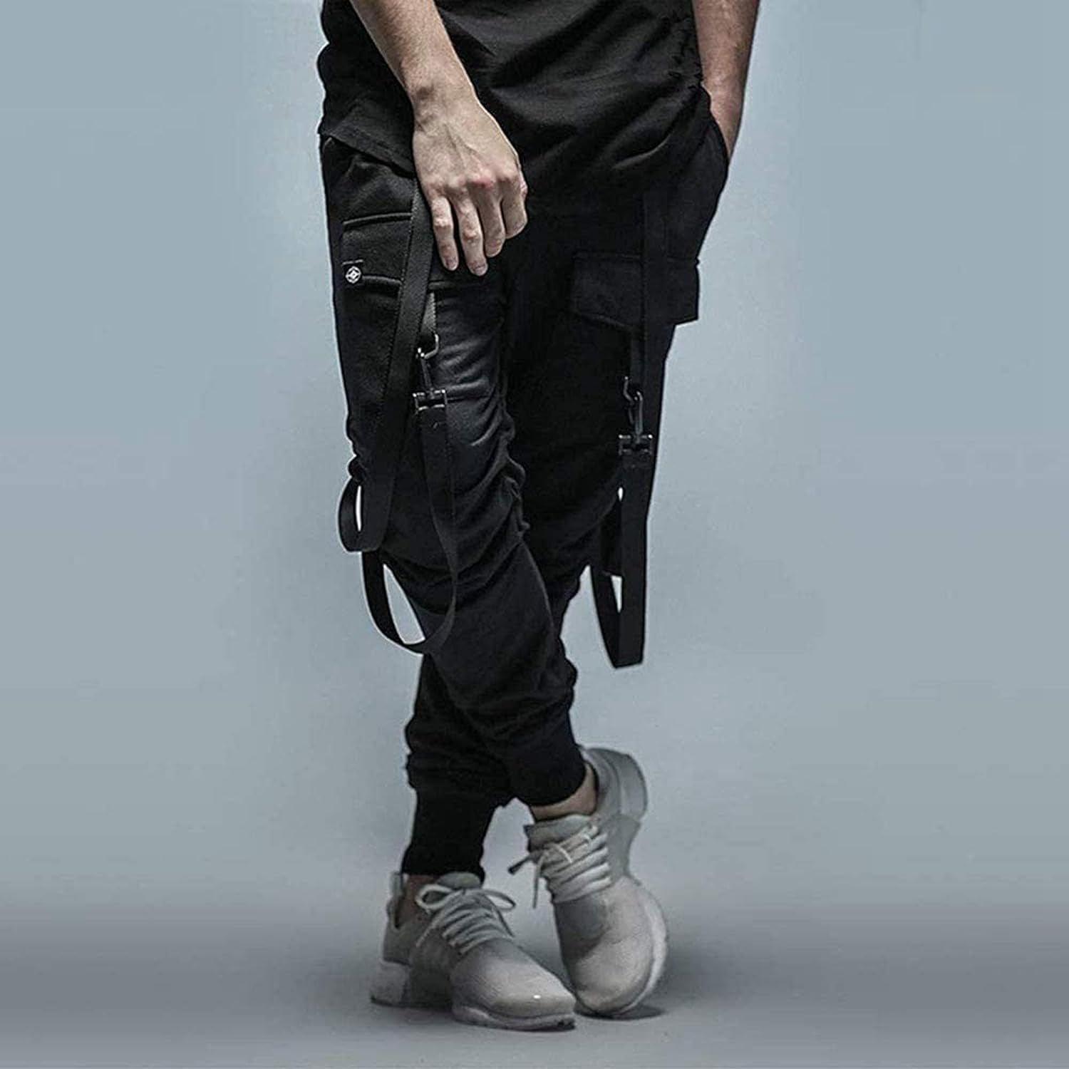 XYXIONGMAO Men'S Futuristic Clothing Cargo Joggers Baggy Pants Gothic Techwear Streetwear Hip Hop Pants Cargo Pants for Men