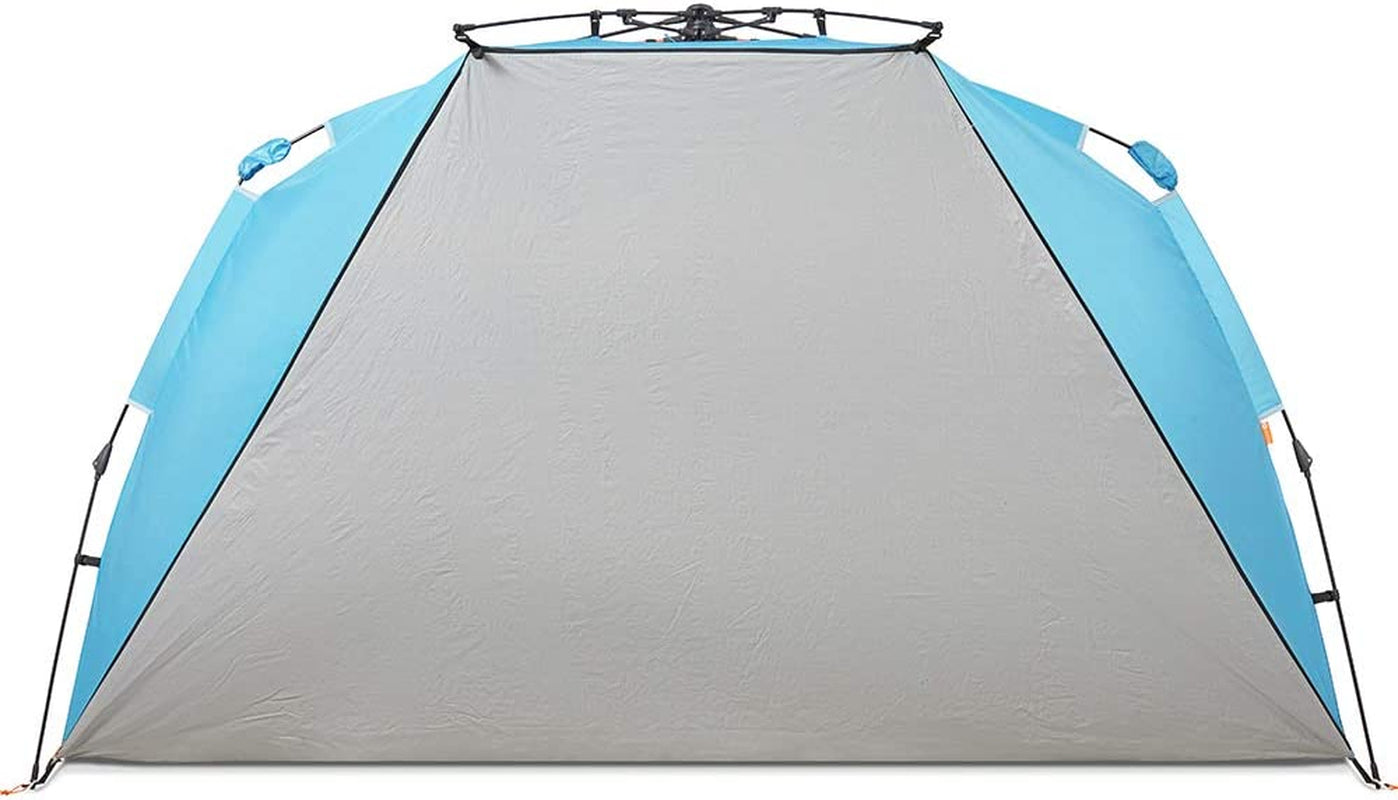 Easthills Outdoors Instant Shader Dark Shelter XL Beach Tent 99" Wide for 4-6 Person Sun Shelter UPF 50+ with Extended Zippered Porch Pacific Blue