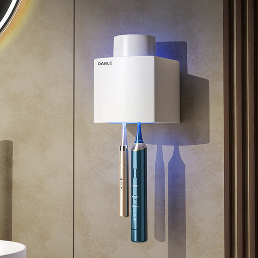 Multi-Functional Smart Toothbrush Holder Wall-Mounted Toothbrush Cup Holder Bathroom Shelf Toothpaste Dispenser