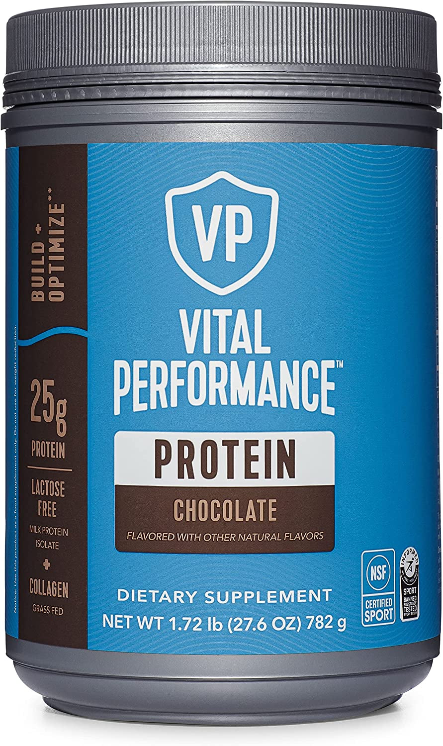 Vital Proteins Performance Protein Powder, 25G Lactose-Free Milk Isolate Casein & Whey Blend Protein Powder with 10G Grass-Fed Collagen Peptides, 8G Eaas, 5G Bcaas, Gluten-Free - Strawberry, 1.68Lb