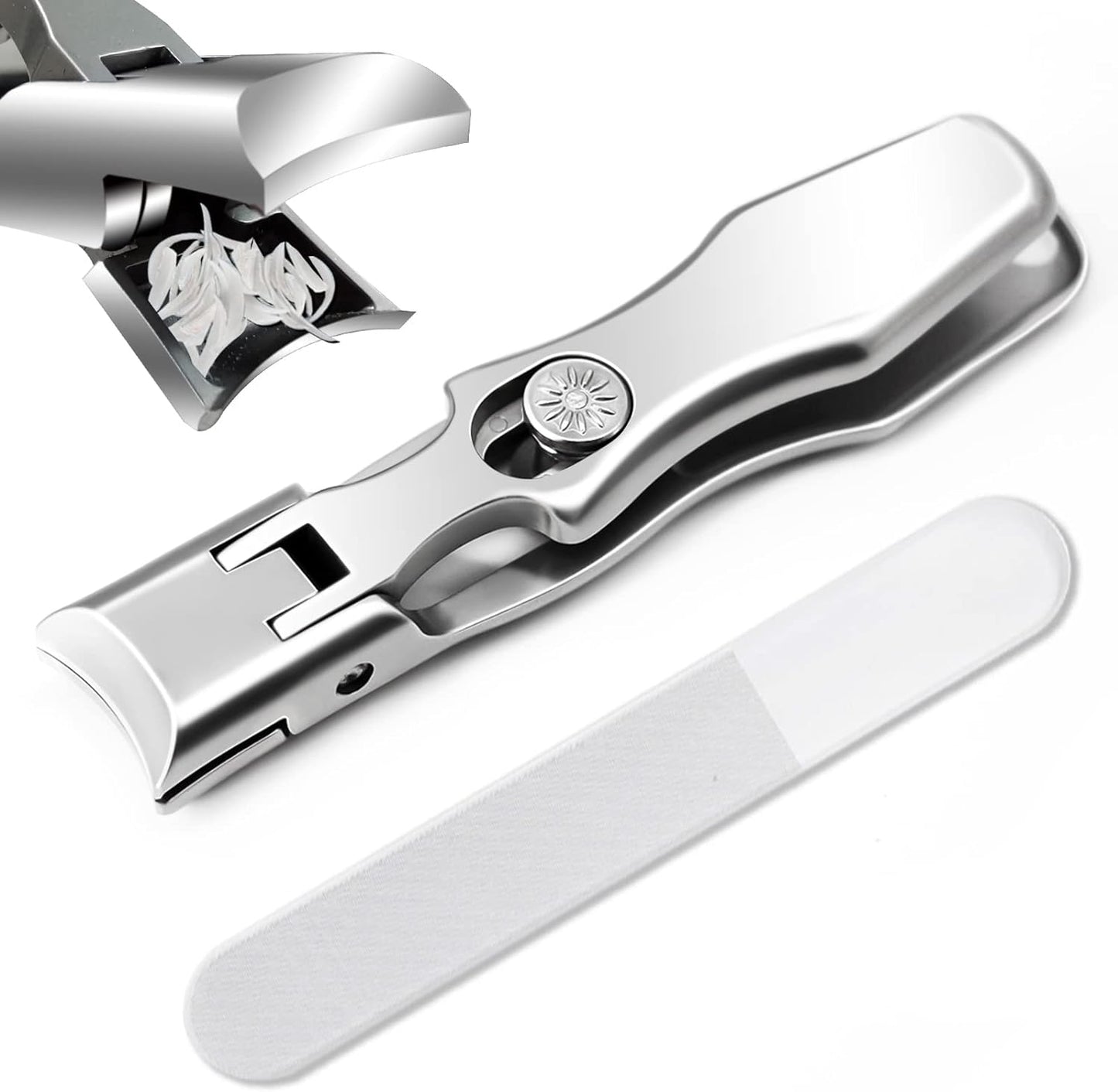 Ultra Sharp Stainless Steel Nail Clippers with Catcher, Fingernail & Toenail Clippers Splash Proof Nail Clippers Luxury Nail Cutter for Thick Nails