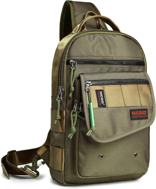 NICGID Sling Bags, Chest Shoulder Backpacks Crossbody Purse Outdoor Chest Bag Travel Backpack for Men Women