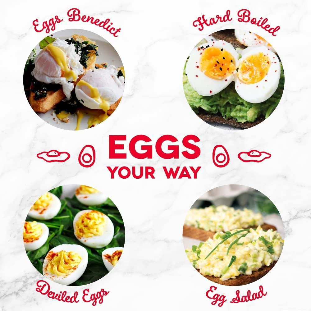 DASH Deluxe Rapid Egg Cooker for Hard Boiled, Poached, Scrambled Eggs, Omelets, Steamed Vegetables, Dumplings & More, 12 Capacity, with Auto Shut off Feature - Black