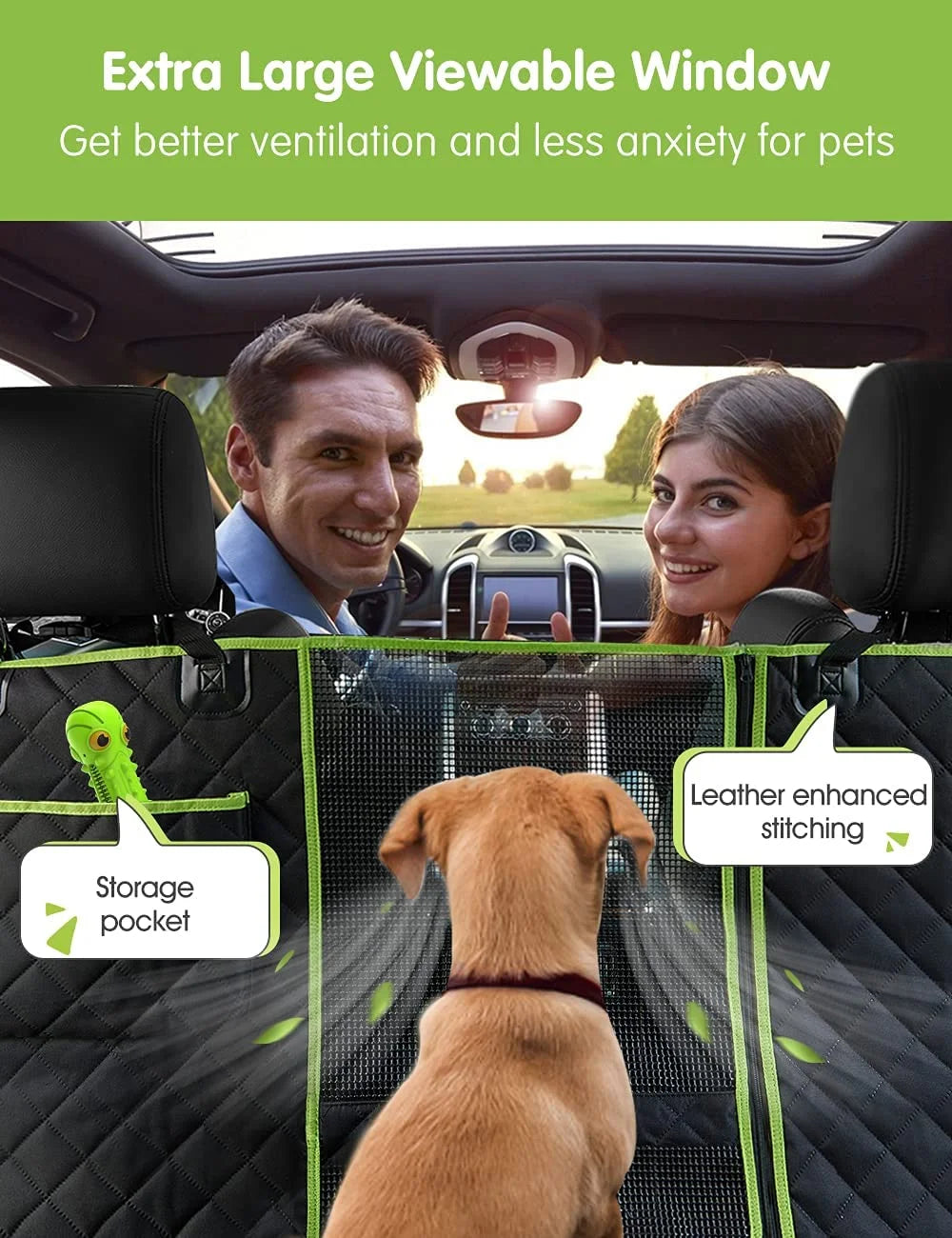 Front Dog Car Seat Cover for SUV, Trucks, Sedans. Waterproof Car Seat Covers for Dogs Front Seats Only. Car Seat Protector for Dogs- Seat Cover for Dogs in Car-Black