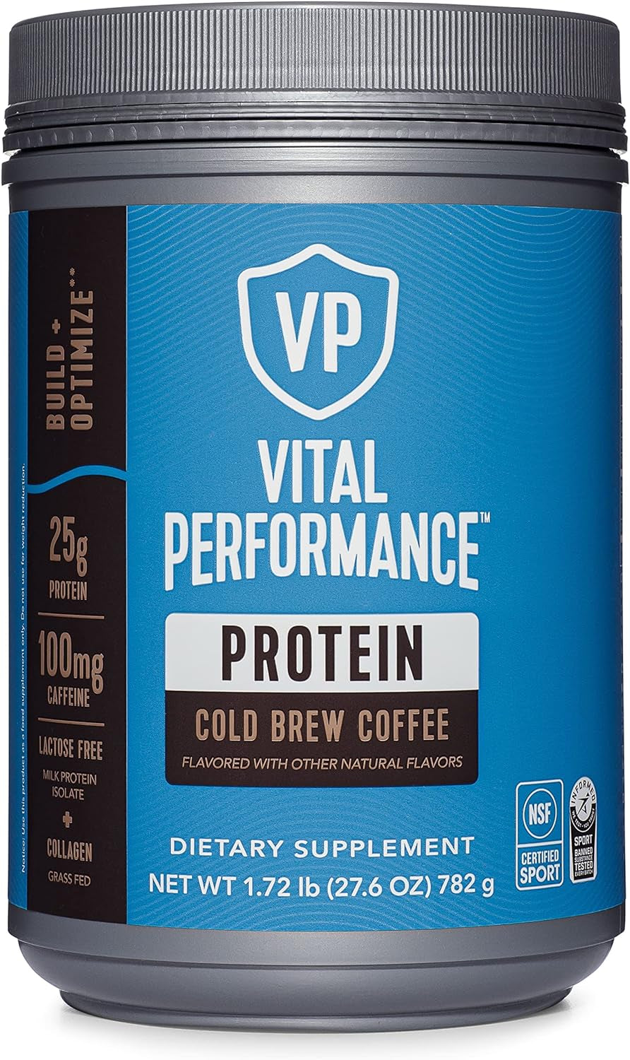 Vital Proteins Performance Protein Powder, 25G Lactose-Free Milk Isolate Casein & Whey Blend Protein Powder with 10G Grass-Fed Collagen Peptides, 8G Eaas, 5G Bcaas, Gluten-Free - Strawberry, 1.68Lb