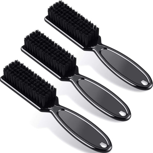 3 Pieces Clipper Blade Cleaning Brush Hair Clipper Cleaning Nylon Brush Nail Brush Trimmer Barber Cleaning Brush Tool (Black)