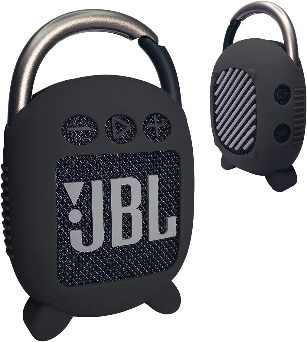 Silicone Cover Case for JBL Clip 4 Portable Bluetooth Speaker, Protective Carrying Case for JBL Clip 4 Portable Bluetooth Speaker Stand up Holder(Case Only) (Grey)