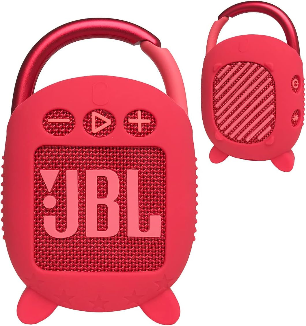 Silicone Cover Case for JBL Clip 4 Portable Bluetooth Speaker, Protective Carrying Case for JBL Clip 4 Portable Bluetooth Speaker Stand up Holder(Case Only) (Grey)