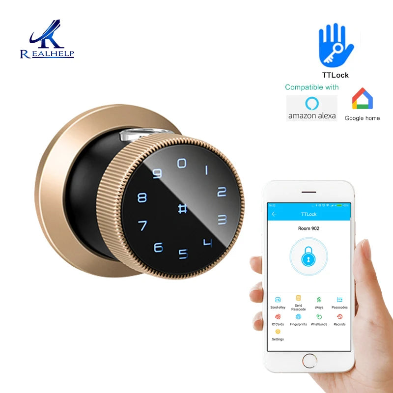 TT Lock App Control Fingerprint Lock New Bluetooth Access Electronic Biometric Fingerprint Identification Household Lock