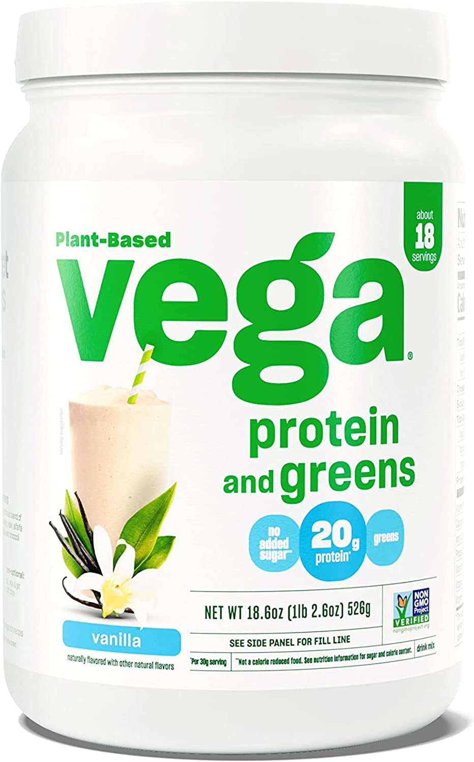 Vega Protein and Greens Protein Powder, Chocolate - 20G Plant Based Protein plus Veggies, Vegan, Non GMO, Pea Protein for Women and Men, 1Lbs (Packaging May Vary)