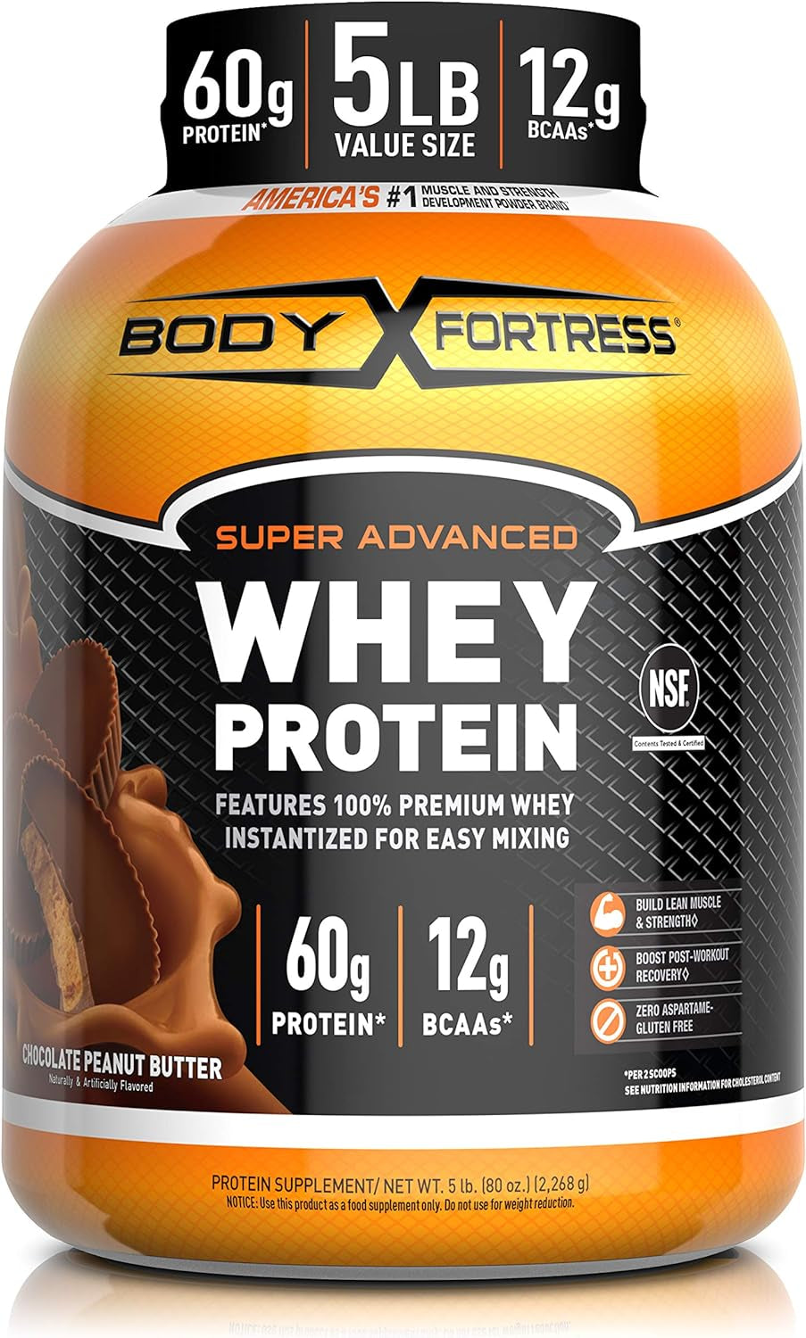 Body Fortress Whey Protein Powder 5 Lb, Strawberry