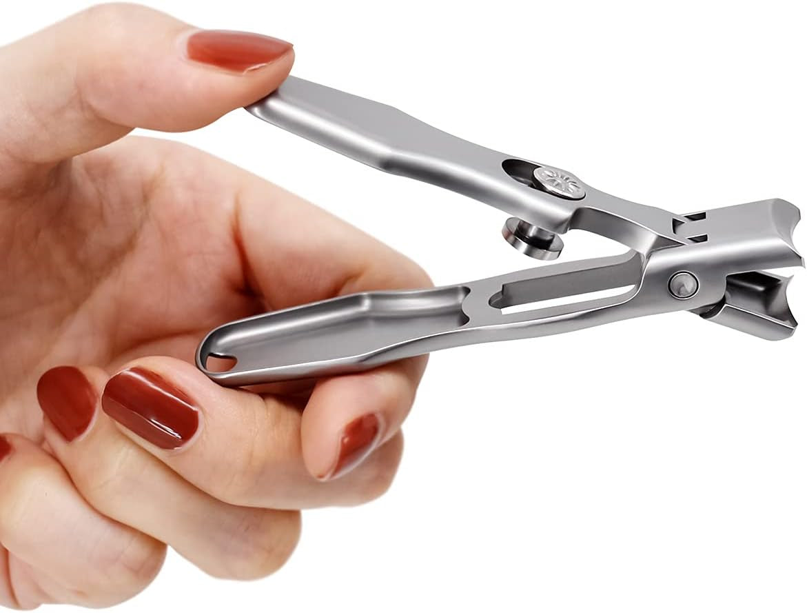 Ultra Sharp Stainless Steel Nail Clippers with Catcher, Fingernail & Toenail Clippers Splash Proof Nail Clippers Luxury Nail Cutter for Thick Nails