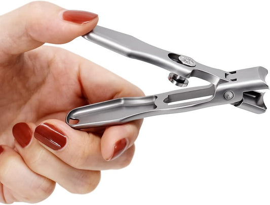 Ultra Sharp Stainless Steel Nail Clippers with Catcher, Fingernail & Toenail Clippers Splash Proof Nail Clippers Luxury Nail Cutter for Thick Nails