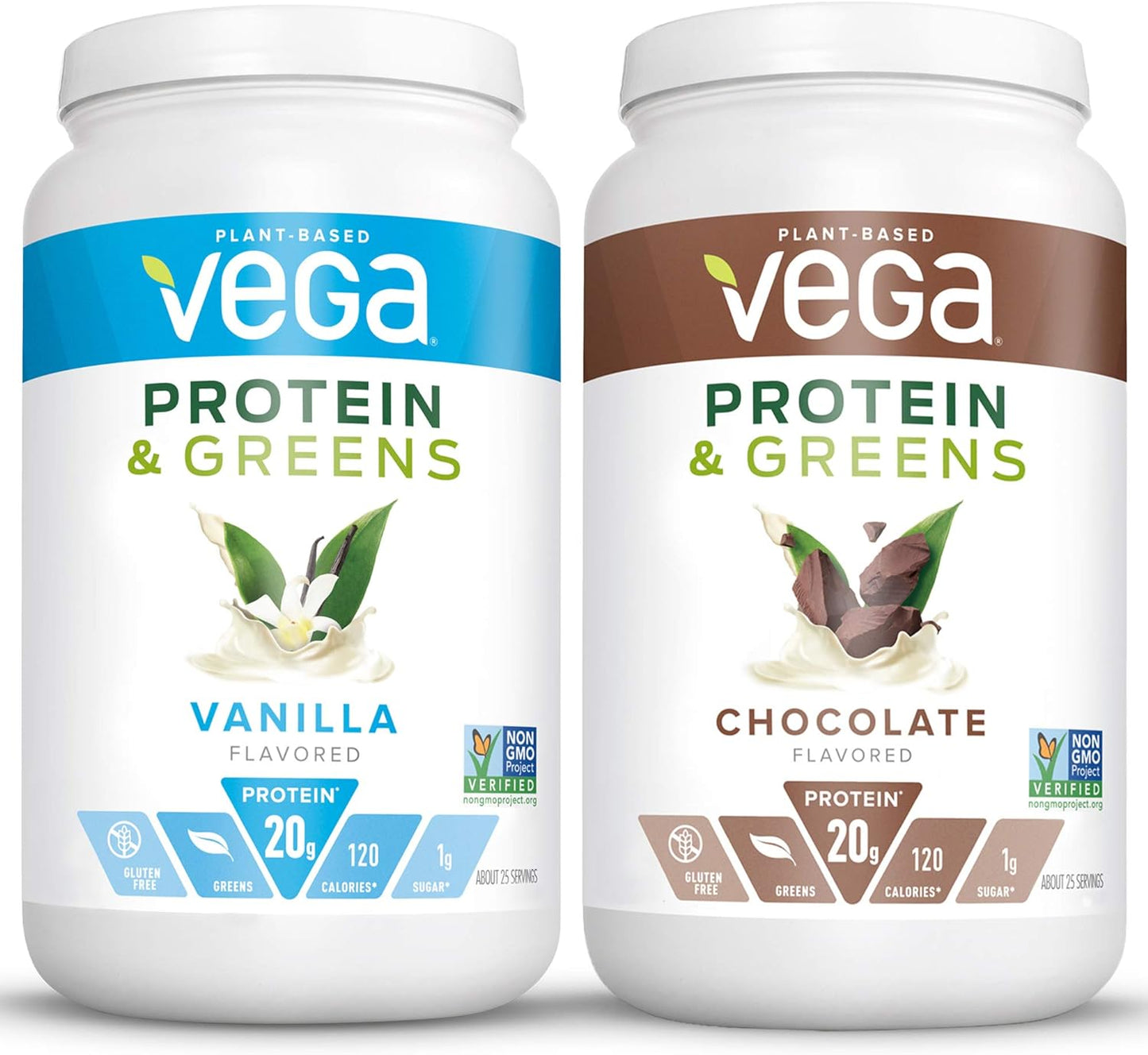 Vega Protein and Greens Protein Powder, Chocolate - 20G Plant Based Protein plus Veggies, Vegan, Non GMO, Pea Protein for Women and Men, 1Lbs (Packaging May Vary)