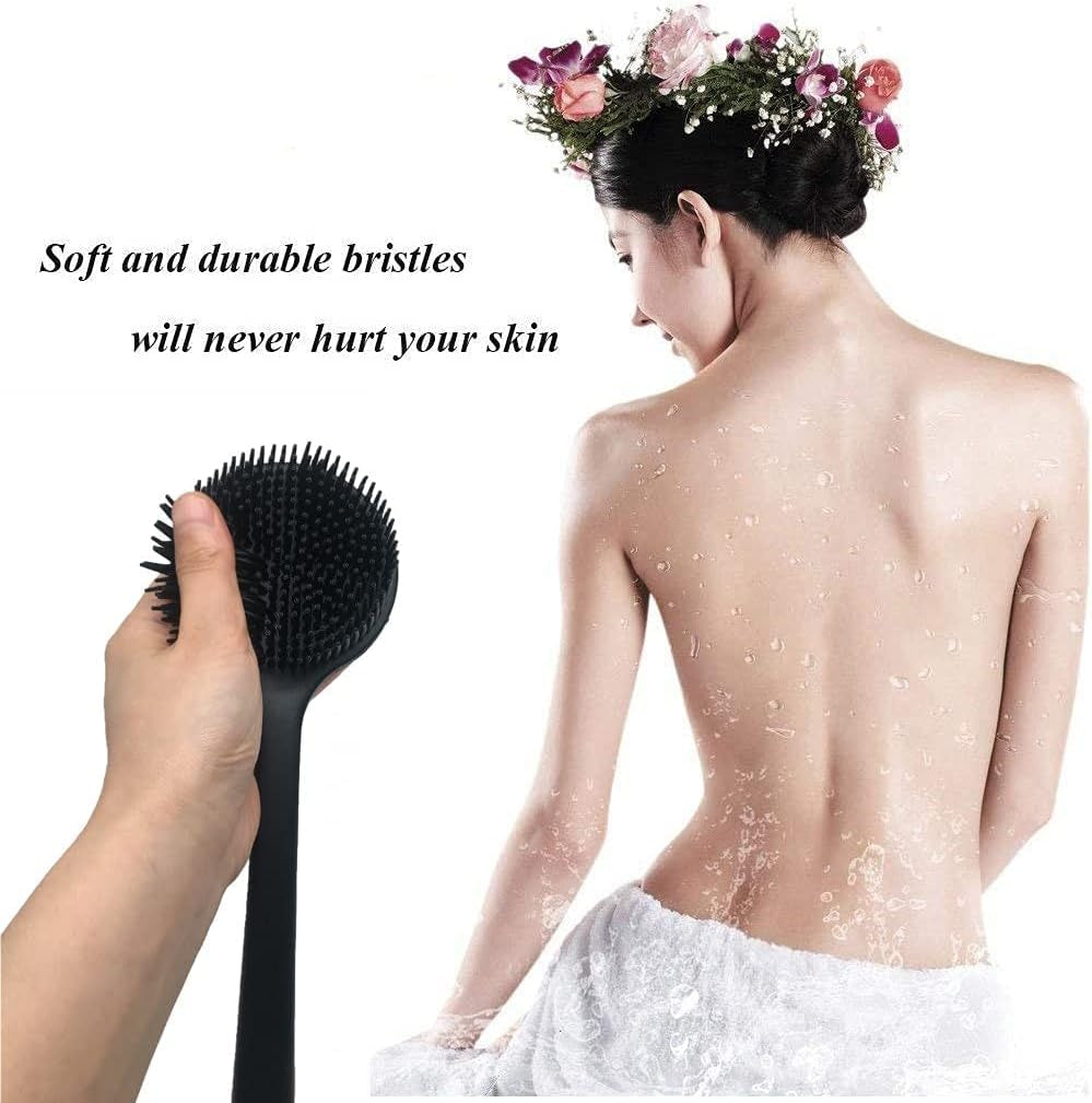 Silicone Body Scrubber, Long Handle Back Scrubber for Shower, Silicone Body Brush Shower Scrubber for Body, Shower Srush Back Brush Body Exfoliator