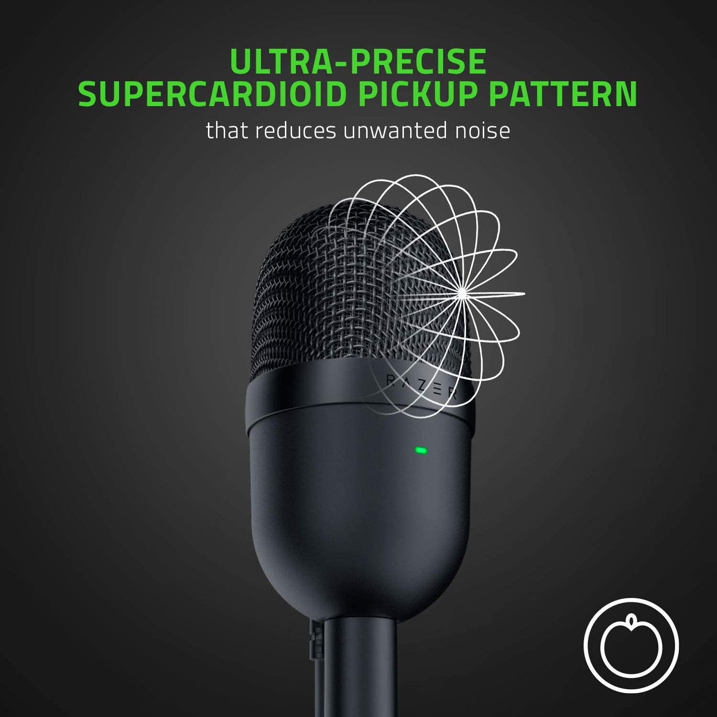 Razer Seiren Mini USB Condenser Microphone: for Streaming and Gaming on PC - Professional Recording Quality - Precise Supercardioid Pickup Pattern - Tilting Stand - Shock Resistant - Classic Black