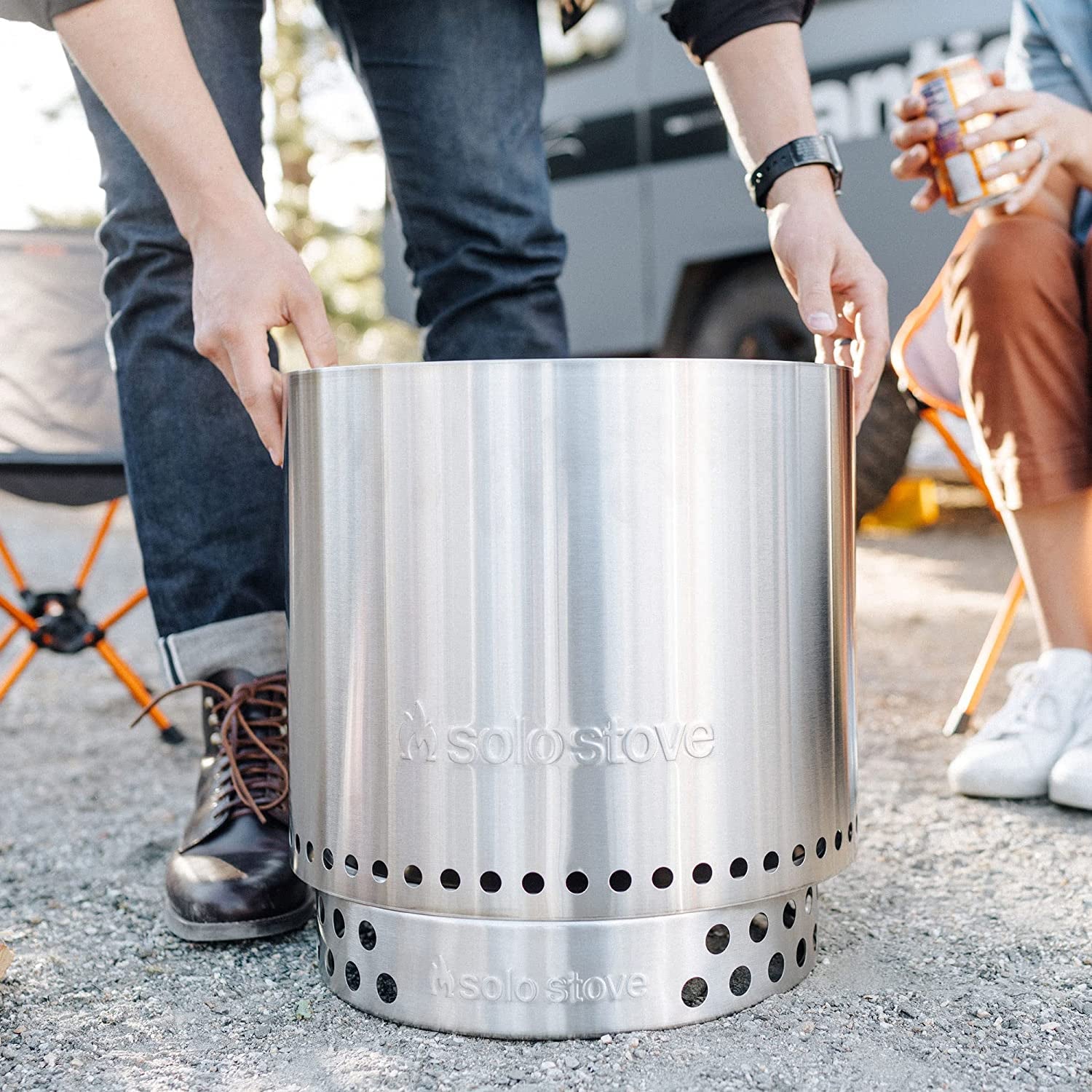 Solo Stove Ranger Stand - Durable 304 Stainless Steel, Heat-Resistant, Portable Elevated Fire Pit Accessory for Safe Use on Decks and Camping - Ideal for Smokeless Fire Pits and Outdoor Fireplaces