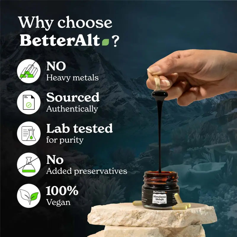 Betteralt Ultimate Energy Duo | Himalayan Shilajit + Irish Sea Moss | Lab-Tested for Purity