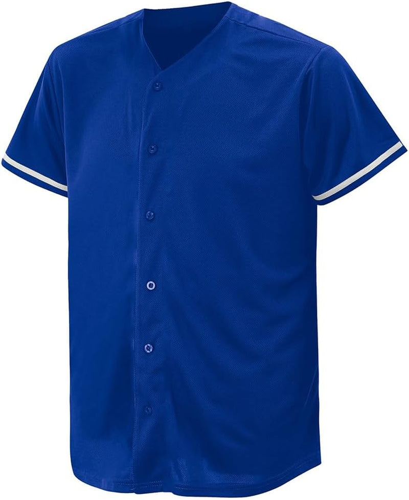 CUTHBERT Solid Baseball Jersey Shirt for Men and Women, Plain Casual Short Sleeves Button down T-Shirt