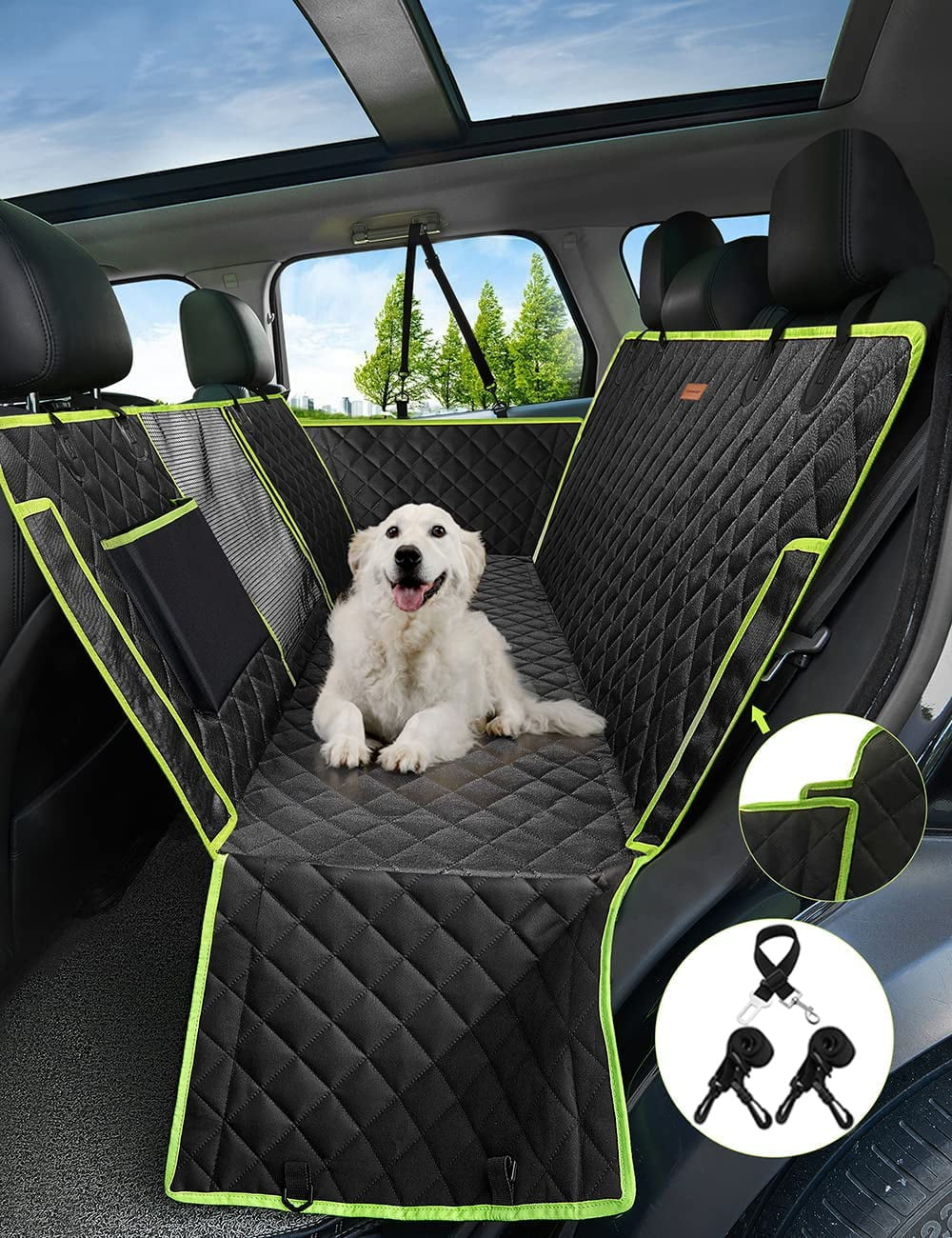 Front Dog Car Seat Cover for SUV, Trucks, Sedans. Waterproof Car Seat Covers for Dogs Front Seats Only. Car Seat Protector for Dogs- Seat Cover for Dogs in Car-Black