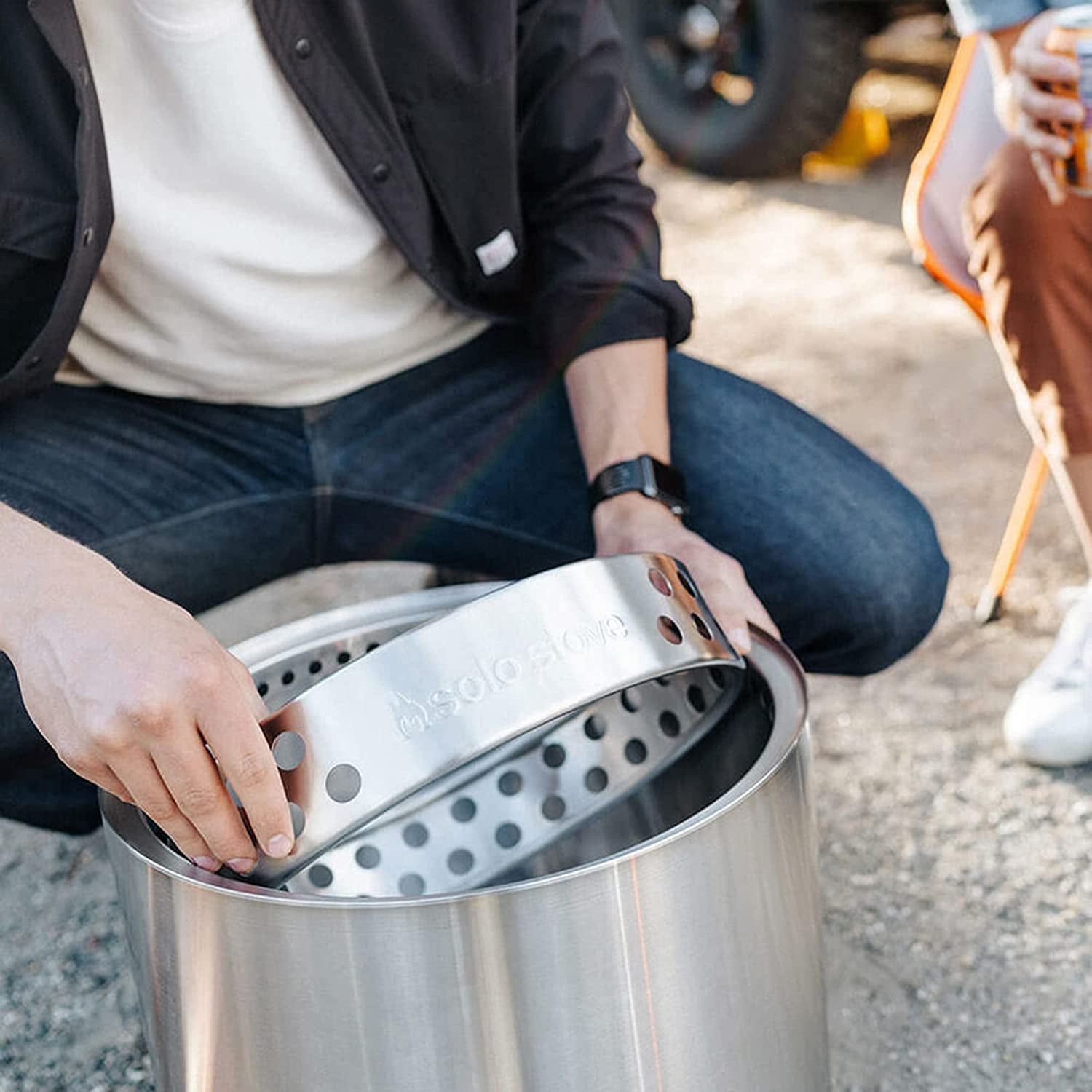 Solo Stove Ranger Stand - Durable 304 Stainless Steel, Heat-Resistant, Portable Elevated Fire Pit Accessory for Safe Use on Decks and Camping - Ideal for Smokeless Fire Pits and Outdoor Fireplaces