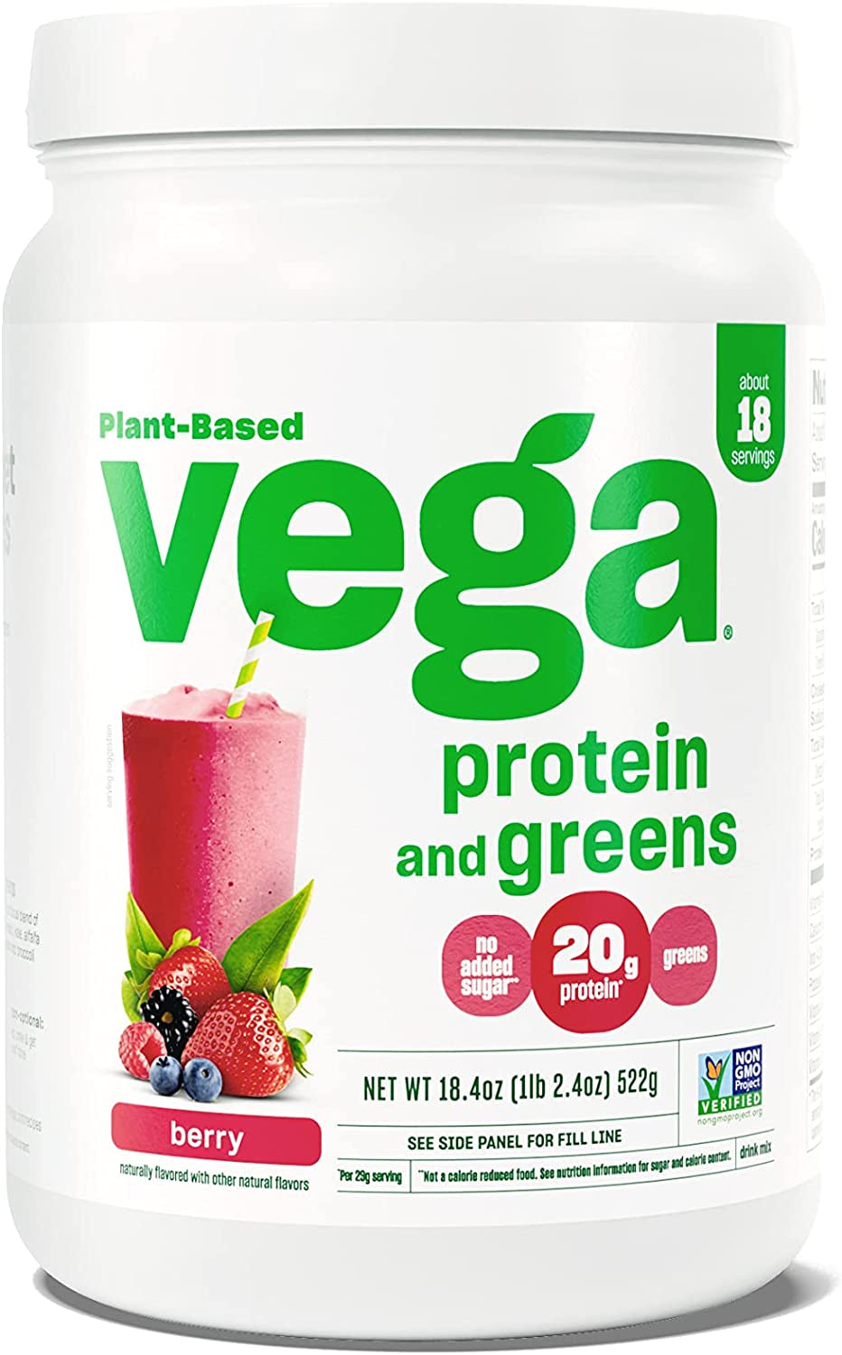 Vega Protein and Greens Protein Powder, Chocolate - 20G Plant Based Protein plus Veggies, Vegan, Non GMO, Pea Protein for Women and Men, 1Lbs (Packaging May Vary)